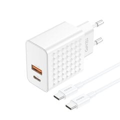 Foneng Wall charger EU42 GaN - USB + Type C - PD 20W 3A with Type C to Type C cable white цена и информация | Зарядные устройства для телефонов | hansapost.ee