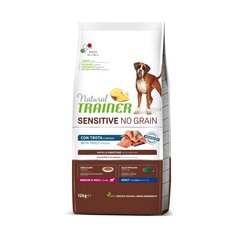 Koerte kuuivtoit Natural trainer adult dog sensitive no grain forell medium maxi teraviljavaba, forelliga, keskmist ja suurt tõugu koertele, 12 kg hind ja info | Koerte kuivtoit ja krõbinad | hansapost.ee