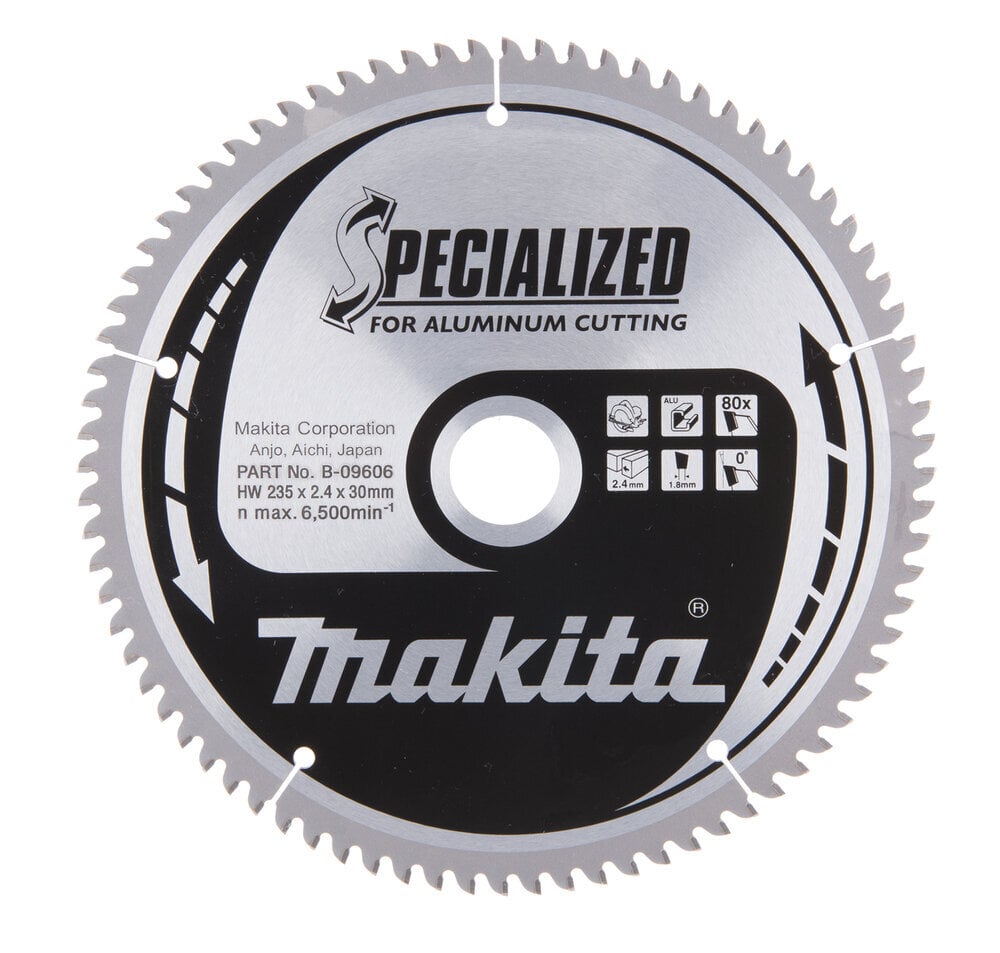 T.C.T saeketas 235X2.4X30mm 0° T80 B-09606 Makita hind ja info | Käsitööriistad | hansapost.ee