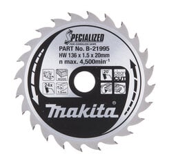 T.C.T saeketas 136X1.5X20mm 20° T24 B-21995 Makita hind ja info | Käsitööriistad | hansapost.ee