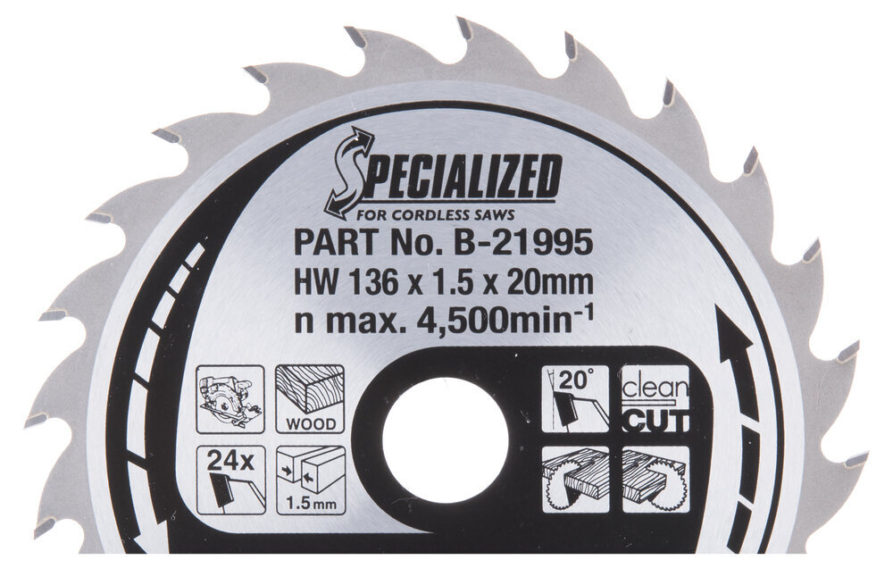 T.C.T saeketas 136X1.5X20mm 20° T24 B-21995 Makita цена и информация | Käsitööriistad | hansapost.ee