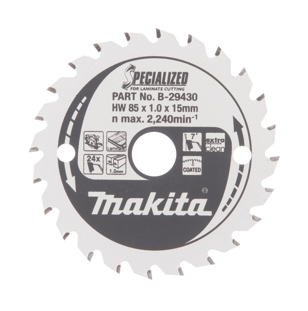 T.C.T saeketas 85X1X15mm 7° T24 B-29430 Makita цена и информация | Käsitööriistad | hansapost.ee