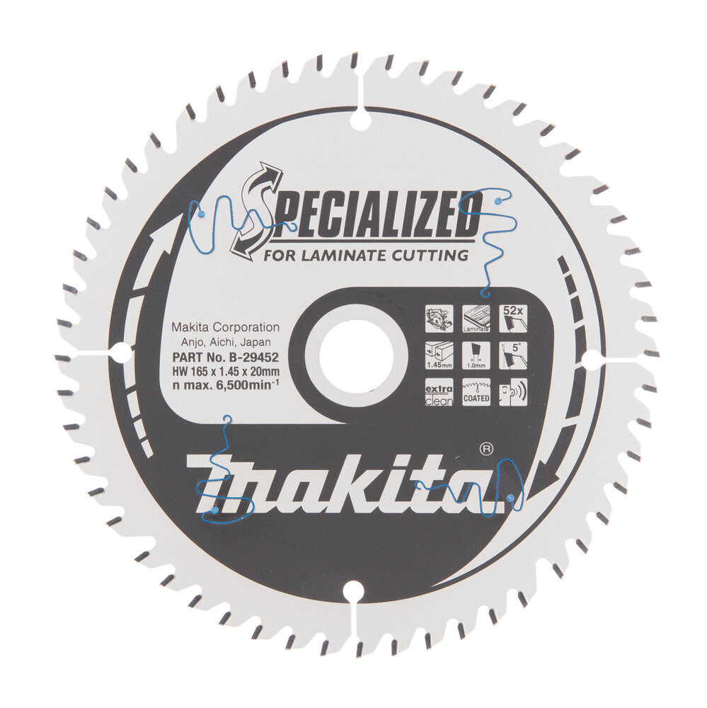 T.C.T saeketas 165X1.45X20mm 5° T52 B-29452 Makita hind ja info | Käsitööriistad | hansapost.ee