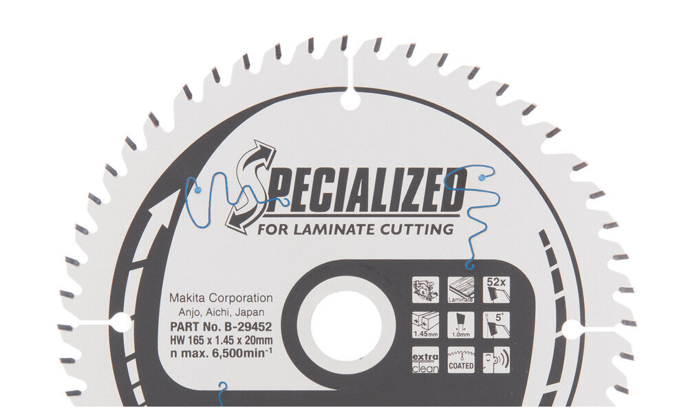 T.C.T saeketas 165X1.45X20mm 5° T52 B-29452 Makita цена и информация | Käsitööriistad | hansapost.ee