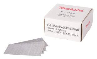 Naelad, 0.6 x 35mm, 23ga, teras, 10.000 tk. F-31854 Makita hind ja info | Käsitööriistad | hansapost.ee