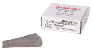 Pin naelad 0,6x18mm, 23ga, RST, 10.000 tk. F-32142 Makita price and information | Käsitööriistad | hansapost.ee