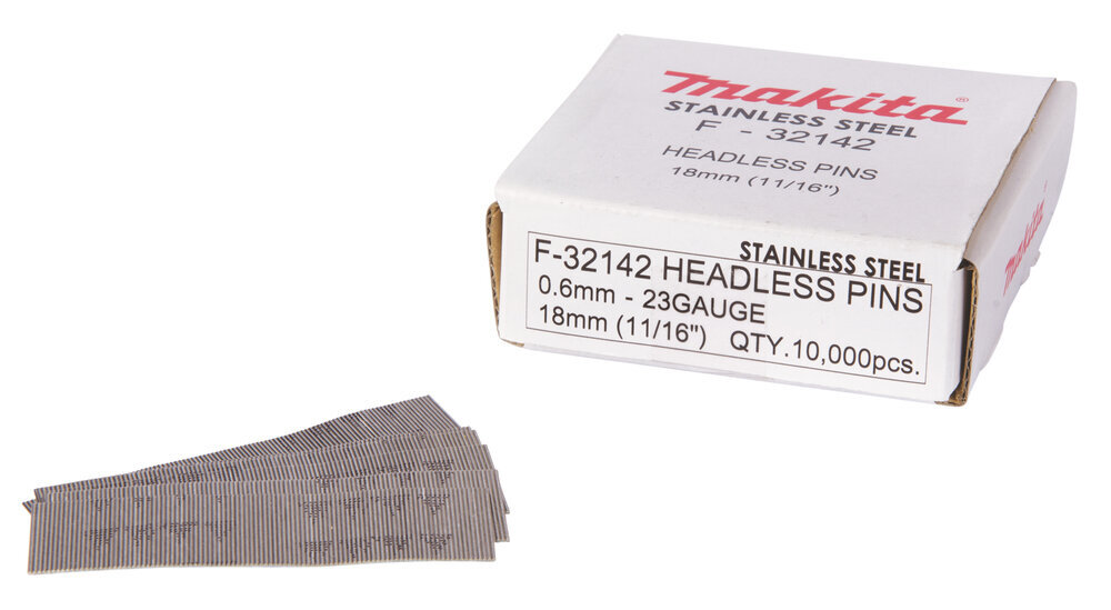 Pin naelad 0,6x18mm, 23ga, RST, 10.000 tk. F-32142 Makita цена и информация | Käsitööriistad | hansapost.ee