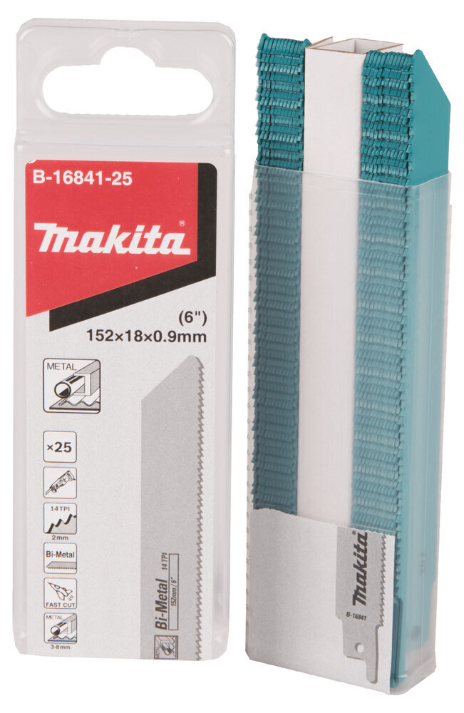 Universaalsed saeterad BiM 152 x 0,9 mm (14tpi), 25 tk metall B-16841-25 Makita цена и информация | Käsitööriistad | hansapost.ee