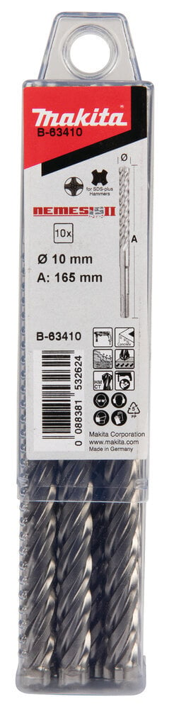 SDS-PLUS puur 10x100/165mm NEMESIS 2, 10tk. B-63410 Makita цена и информация | Käsitööriistad | hansapost.ee