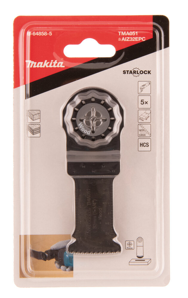 Multitool ristilõikamise saetera 32 mm B-64858-5 Makita цена и информация | Käsitööriistad | hansapost.ee