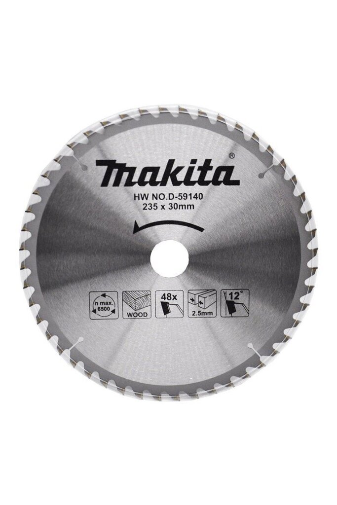 D-59140 T.C.T saeketas 235X2.5X30mm 12° T48 Makita hind ja info | Käsitööriistad | hansapost.ee