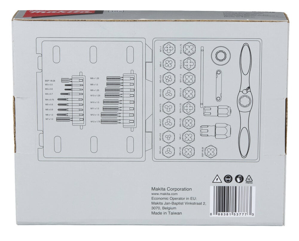 Keermestuskomplekt 40 osa B-65838 Makita цена и информация | Käsitööriistad | hansapost.ee