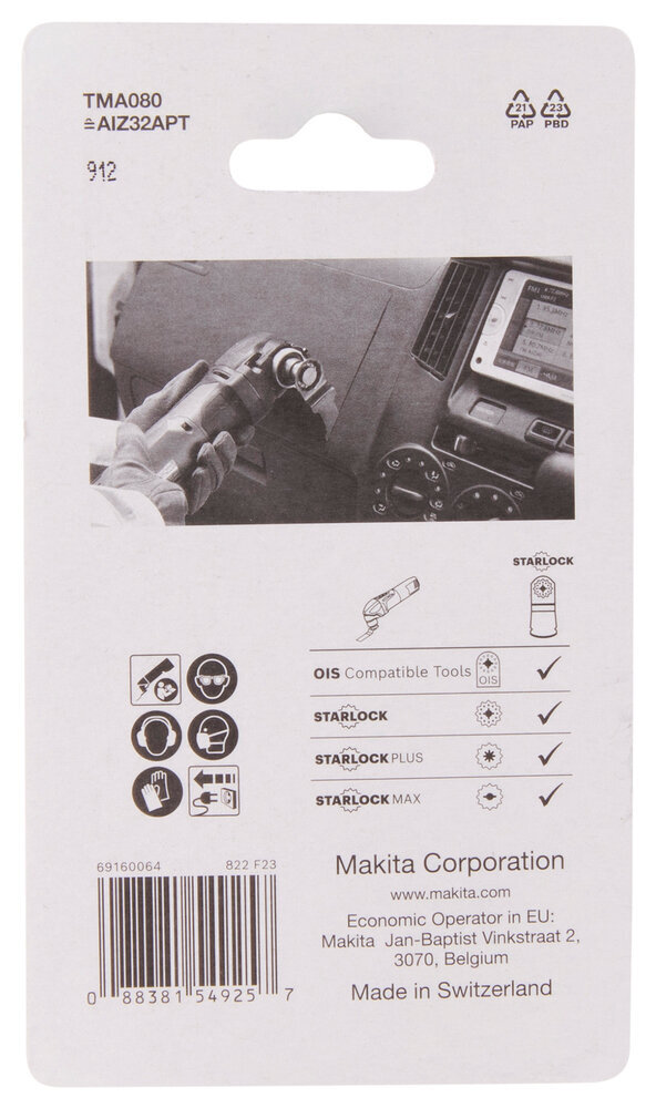 MULTITOOL ristilõikamise saetera32 TMA080, TC/HM, STARLOCK B-69761 Makita hind ja info | Käsitööriistad | hansapost.ee