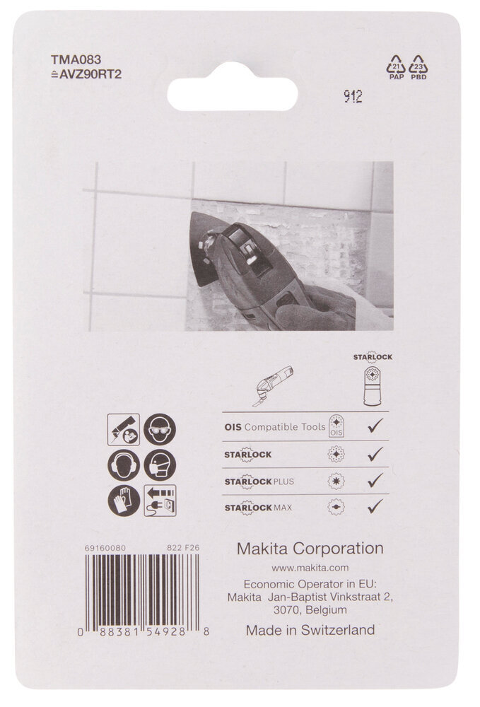 Multitool lihvimisplaat 90 TMA083, TC/HM Grit #20, Starlock B-69799 Makita hind ja info | Käsitööriistad | hansapost.ee