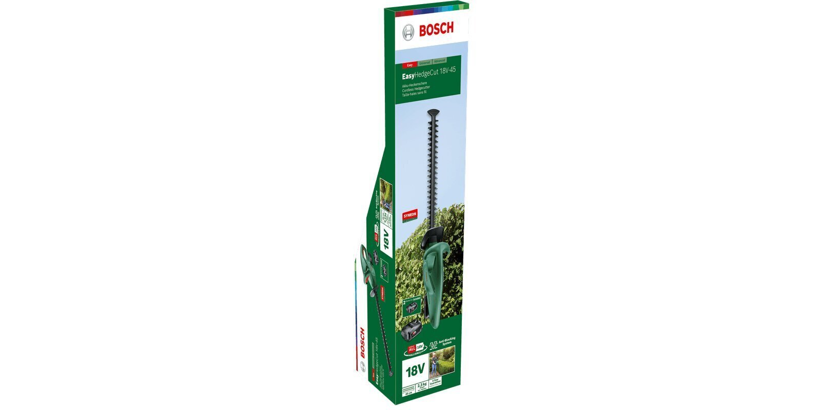 Hekikäärid Bosch EasyHedgeCut 18-45; 18 V; 2x2,0 Ah; 45 cm pikkus, juhtmevaba hind ja info | Hekilõikurid ja võsalõikurid | hansapost.ee