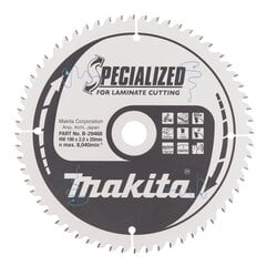 Пильный специализированный диск Makita B-29468 TCT, 190х2х20 мм, 5° T60  цена и информация | Ручной инструмент, 18 В 125 мм бесщеточная угловая шлифовальная машина для Makita Cordless, замена литий-ионного аккумулятора | hansapost.ee