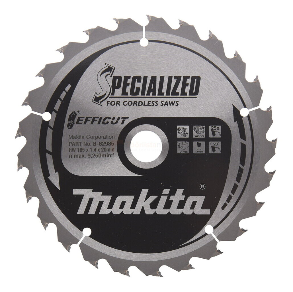 Saeketas Makita Efficut 165x20x1,4 mm 25T - 2 tk price and information | Käsitööriistad | hansapost.ee