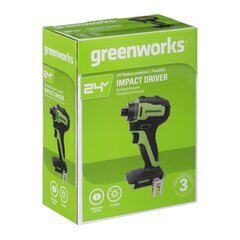 Ударный гайковерт Greenworks GD24D200 - 3803307, 24 В цена и информация | Дрели и шуруповёрты | hansapost.ee