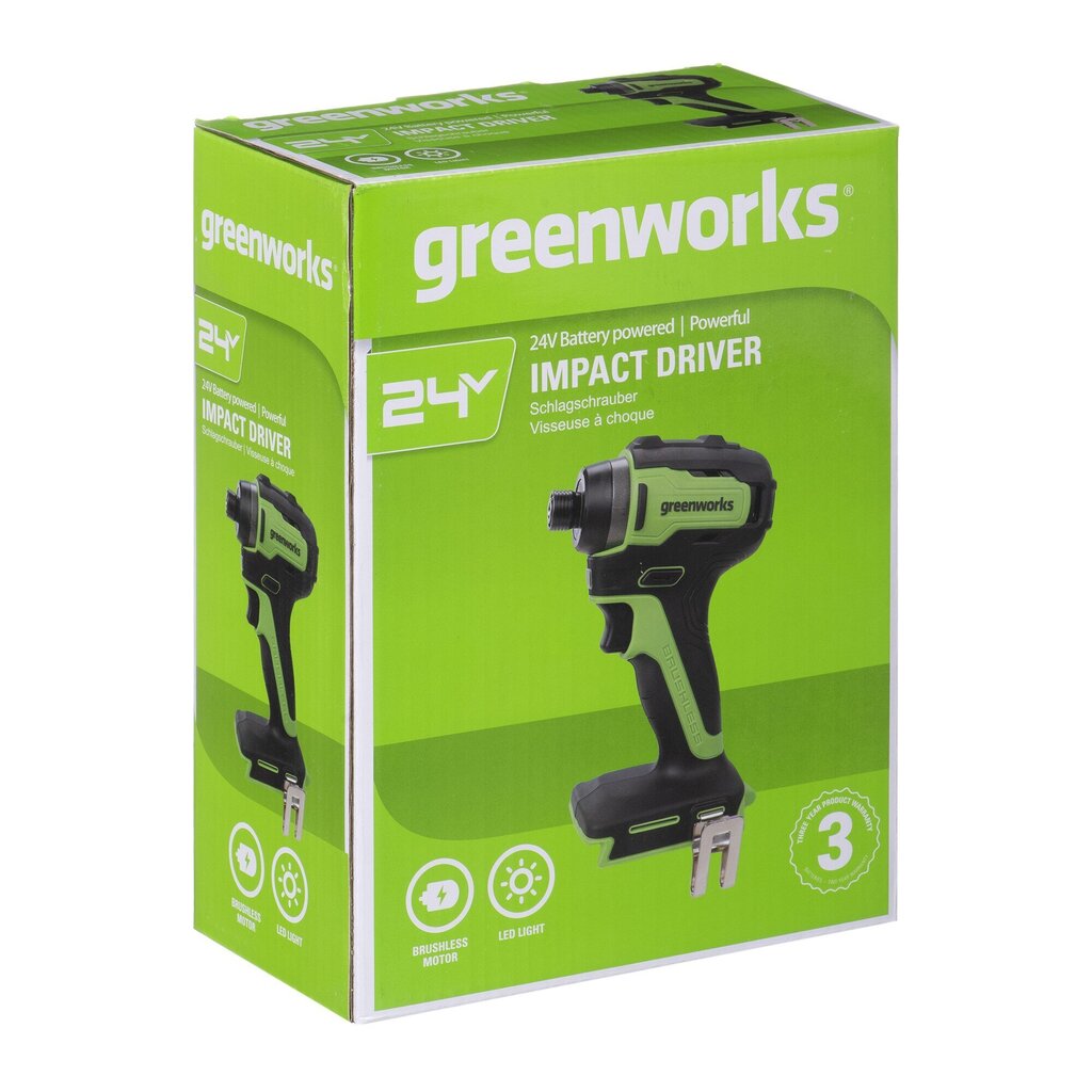 Löökpuur Greenworks, 24V GD24D200 3803307 цена и информация | Akutrellid, puurid ja kruvikeerajad | hansapost.ee