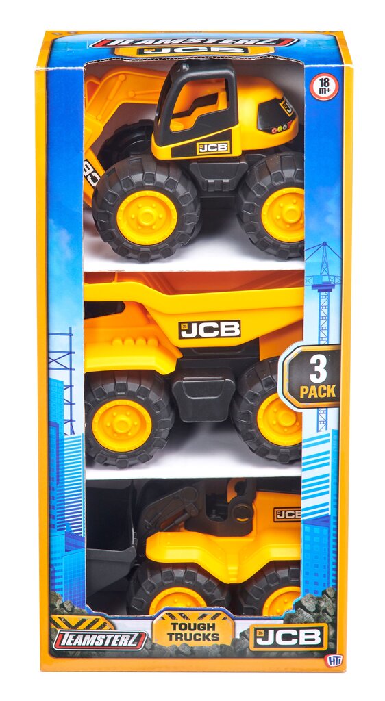 Teamsterz JCB Veokite komplekt, 3 tk hind ja info | Mänguasjad poistele | hansapost.ee