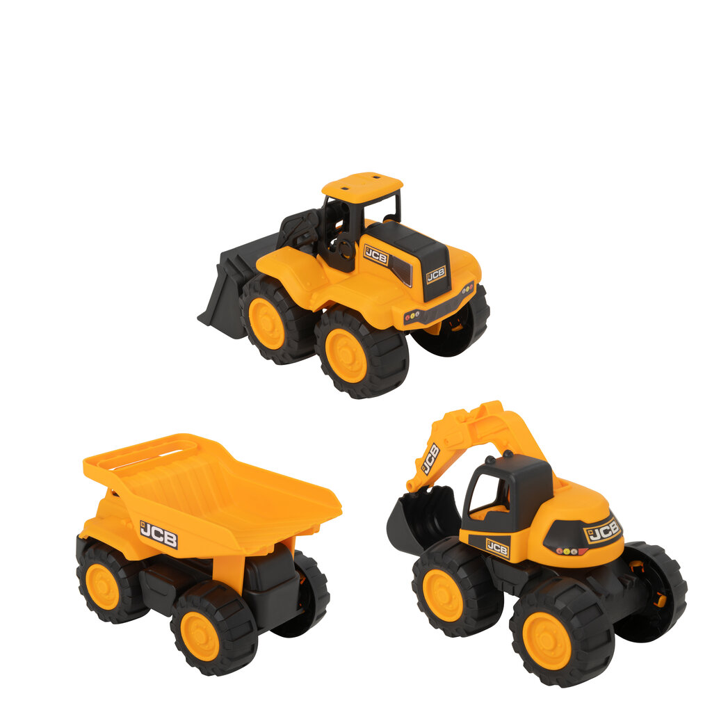 Teamsterz JCB Veokite komplekt, 3 tk hind ja info | Mänguasjad poistele | hansapost.ee