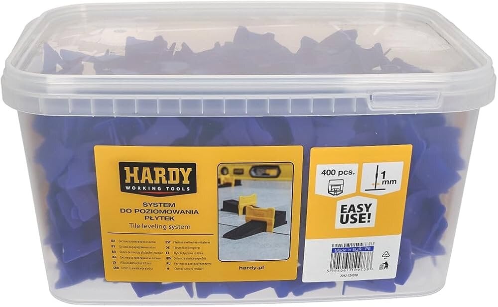 Plaatide tasandussüsteem Hardy | klambrid, 1,0 mm, 400 tk hind ja info | Käsitööriistad | hansapost.ee