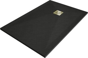 Прямоугольный душевой поддон Mexen Stone+ с сифоном, 90 x 70 см, Black+Gold цена и информация | Стойки для душа | hansapost.ee