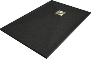 Прямоугольный душевой поддон Mexen Stone+ с сифоном, 120 x 90 см, Black+Gold цена и информация | Стойки для душа | hansapost.ee