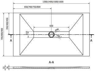 Прямоугольный душевой поддон Mexen Toro SMC с сифоном, 140 x 70 см, White+Black цена и информация | Стойки для душа | hansapost.ee