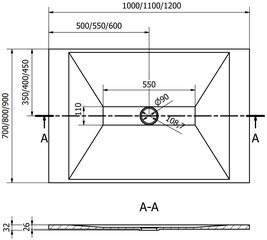 Прямоугольный душевой поддон Mexen Toro SMC с сифоном, 120 x 80 см, Black+Black цена и информация | Стойки для душа | hansapost.ee