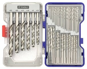 Tivoli puurikomplekt metallile 1-13 mm, HSS, 100 tk hind ja info | Käsitööriistad | hansapost.ee