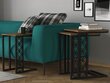 3 kohvilaua komplekt Kalune Design Klark, pruun/must цена и информация | Diivanilauad | hansapost.ee
