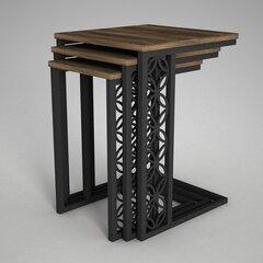 Комплект из 3-х журнальных столиков Kalune Design Klark, коричневый/черный цена и информация | Kalune Design Мебель и домашний интерьер | hansapost.ee