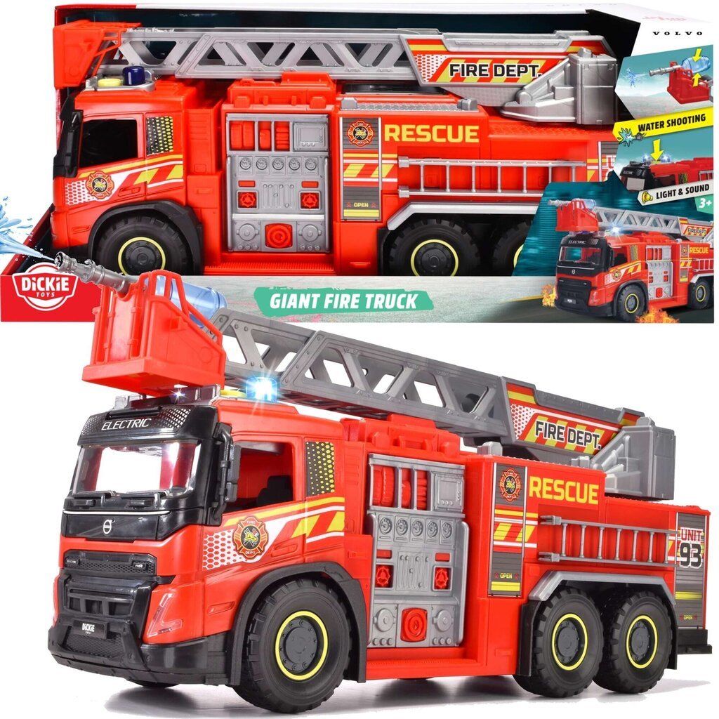 Päästeauto Dickie Volvo Big Red Fire Engine, 51 cm цена и информация | Mänguasjad poistele | hansapost.ee