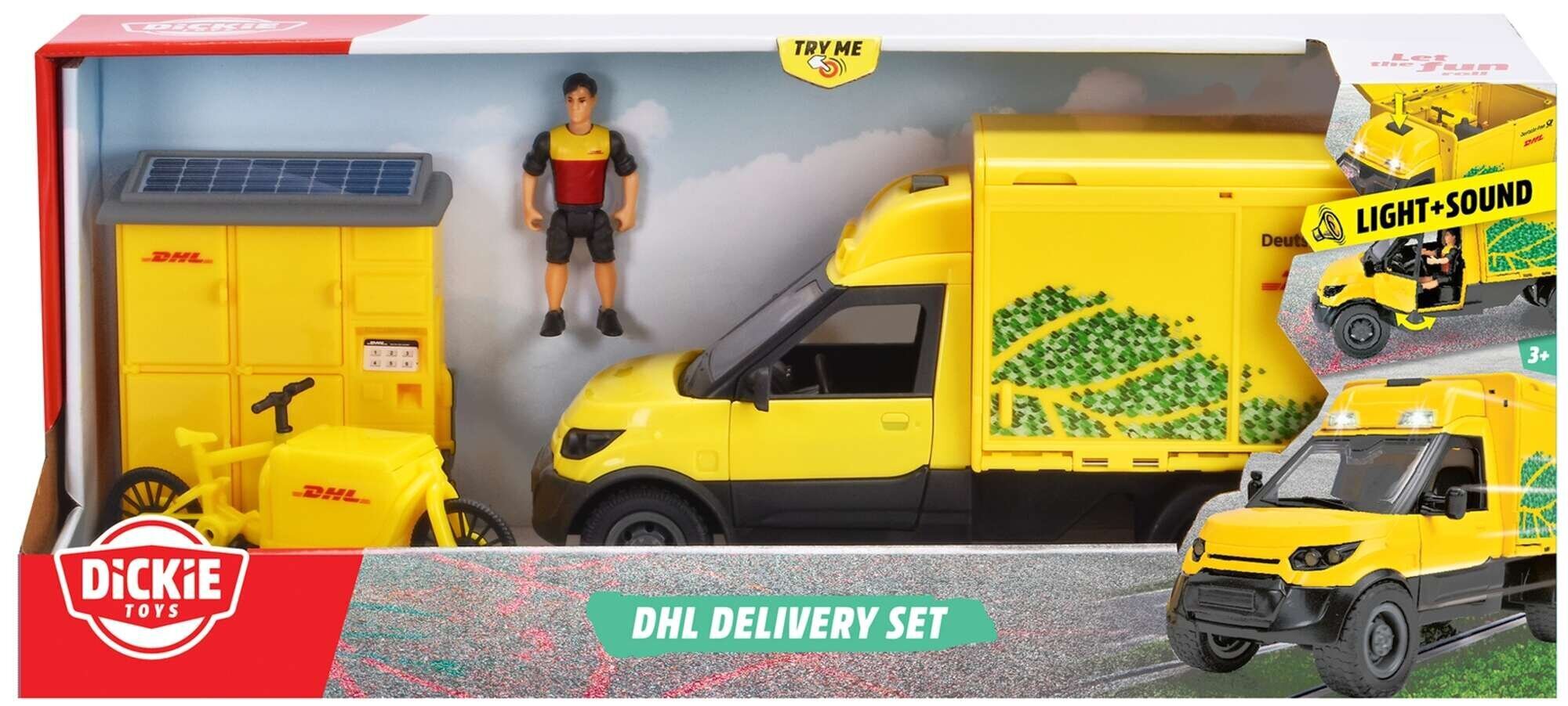 Komplekt: DHL kollane figuuriga kaubik + kullerratas hind ja info | Mänguasjad poistele | hansapost.ee