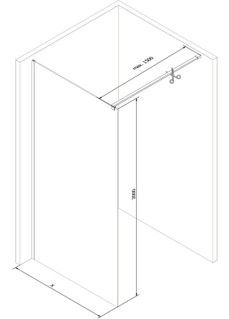 Walk-in dušisein Mexen Kioto, Must, matt klaas, 100 x 200 cm hind ja info | Dušiseinad ja dušiuksed | hansapost.ee