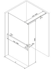 Walk-in душевая стенка Mexen Kioto+ с полкой, Gold/матовое стекло, 100 x 200 см цена и информация | Душевые двери и стены | hansapost.ee