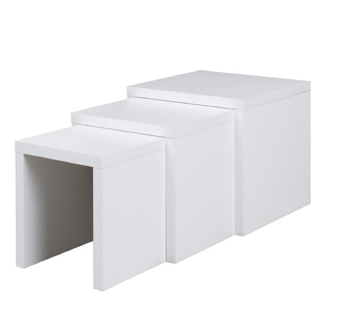 3-laua komplekt ADRK Furniture Basel, valge hind ja info | Diivanilauad | hansapost.ee