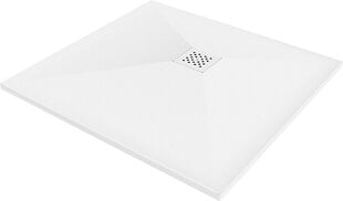 Ruudukujuline dušialus Mexen Stone+ koos sifooniga, 70 x 70 cm, White+White price and information | Shower trays | hansapost.ee