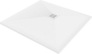 Ruudukujuline dušialus Mexen Stone+ koos sifooniga, 80 x 80 cm, White+White price and information | Shower trays | hansapost.ee