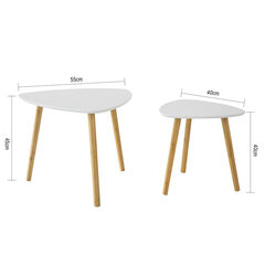 Комплект из двух столиков SoBuy FBT74-W, белый/коричневый цена и информация | SoBuy Мебель для гостиной | hansapost.ee