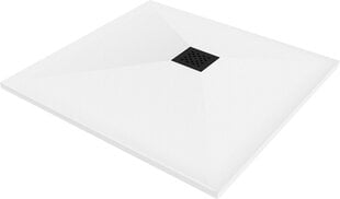 Квадратный душевой поддон Mexen Stone+ с сифоном, 80 x 80 см, White+Black цена и информация | Стойки для душа | hansapost.ee