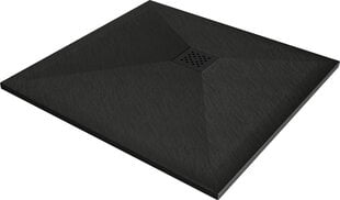 Ruudukujuline dušialus Mexen Stone+ koos sifooniga, 70 x 70 cm, Black+Black price and information | Shower trays | hansapost.ee