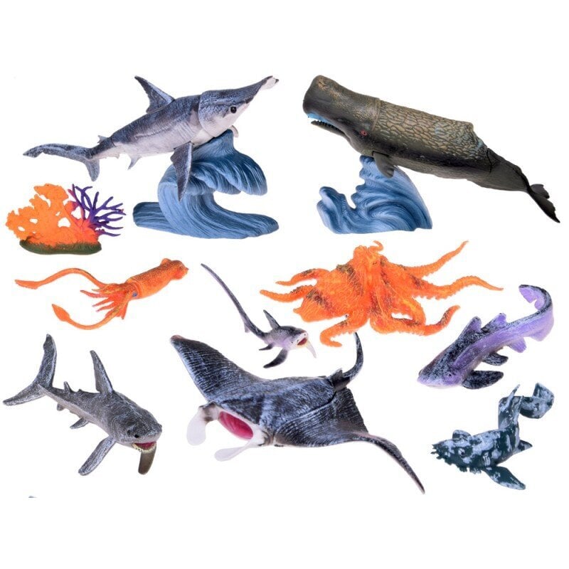 Mereloomade kujukeste komplekt 10 pcs Manta Whale Squid Catfish ZA5173 hind ja info | Mänguasjad poistele | hansapost.ee