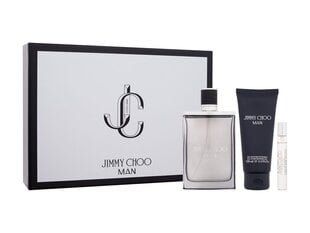 Kosmeetikakomplekt Jimmy Choo Man EDT meestele: tualettvesi 100 ml + mini EDT 7,5 ml + dušigeel 100 ml hind ja info | Parfüümid meestele | hansapost.ee