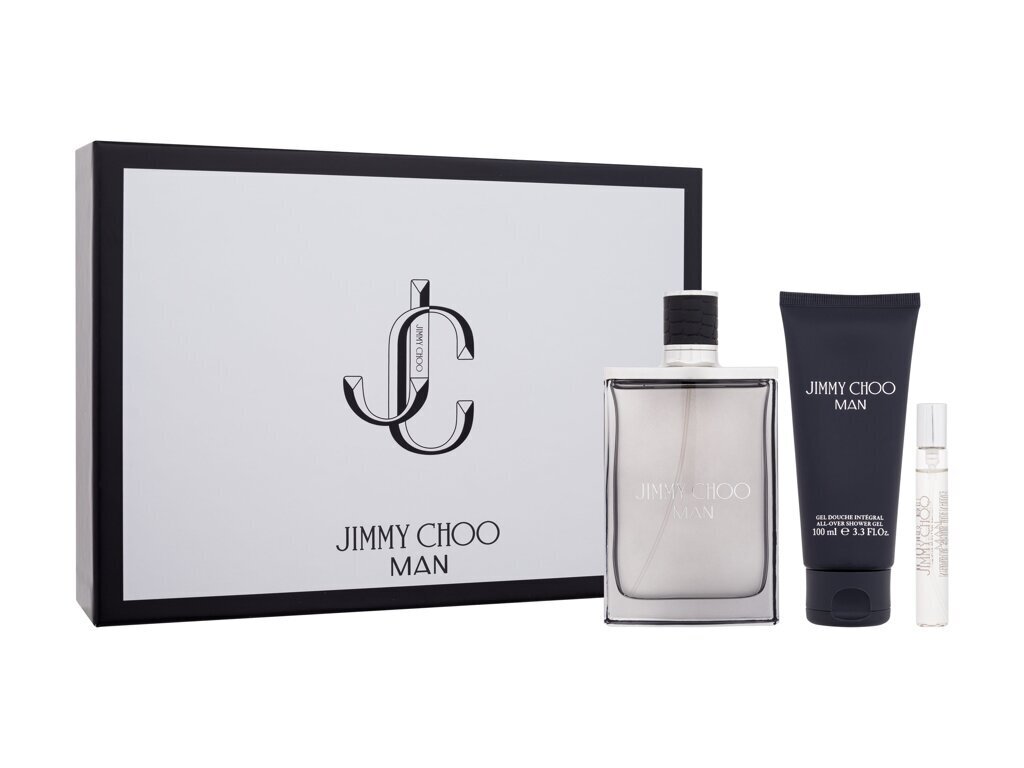 Kosmeetikakomplekt Jimmy Choo Man EDT meestele: tualettvesi 100 ml + mini EDT 7,5 ml + dušigeel 100 ml price and information | Parfüümid meestele | hansapost.ee