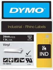 DYMO Rhino Vinyl Tape 24mm x 5.5m   white on black (1805432) - цена и информация | Аксессуары для принтера | hansapost.ee