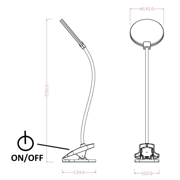 Klambriga LED-laualamp G.LUX GD-UNO-C white hind ja info | Laualambid | hansapost.ee