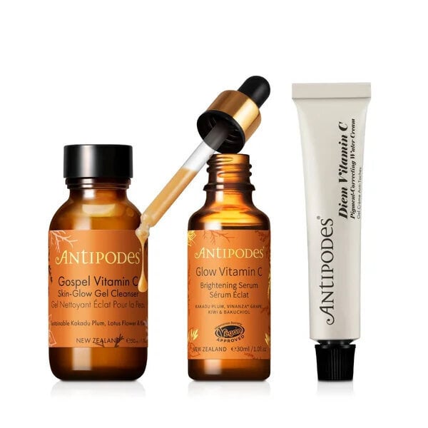 Kosmeetikakomplekt Antipodes Glow Vitamin C: puhastusvahend, 50 ml + seerum, 30 ml + kreem, 15 ml hind ja info | Näokreemid | hansapost.ee