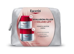 Kosmeetikakomplekt Eucerin Hyaluron Filler+Volume Lift: päevakreem, 50 ml + öökreem, 50 ml + kosmeetikakott hind ja info | Näokreemid | hansapost.ee